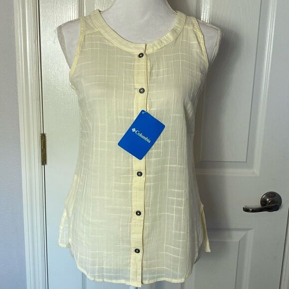 Columbia Women's XSmall Summer Ease Sleeveless Shirt - Pale Yellow - Picture 1 of 8